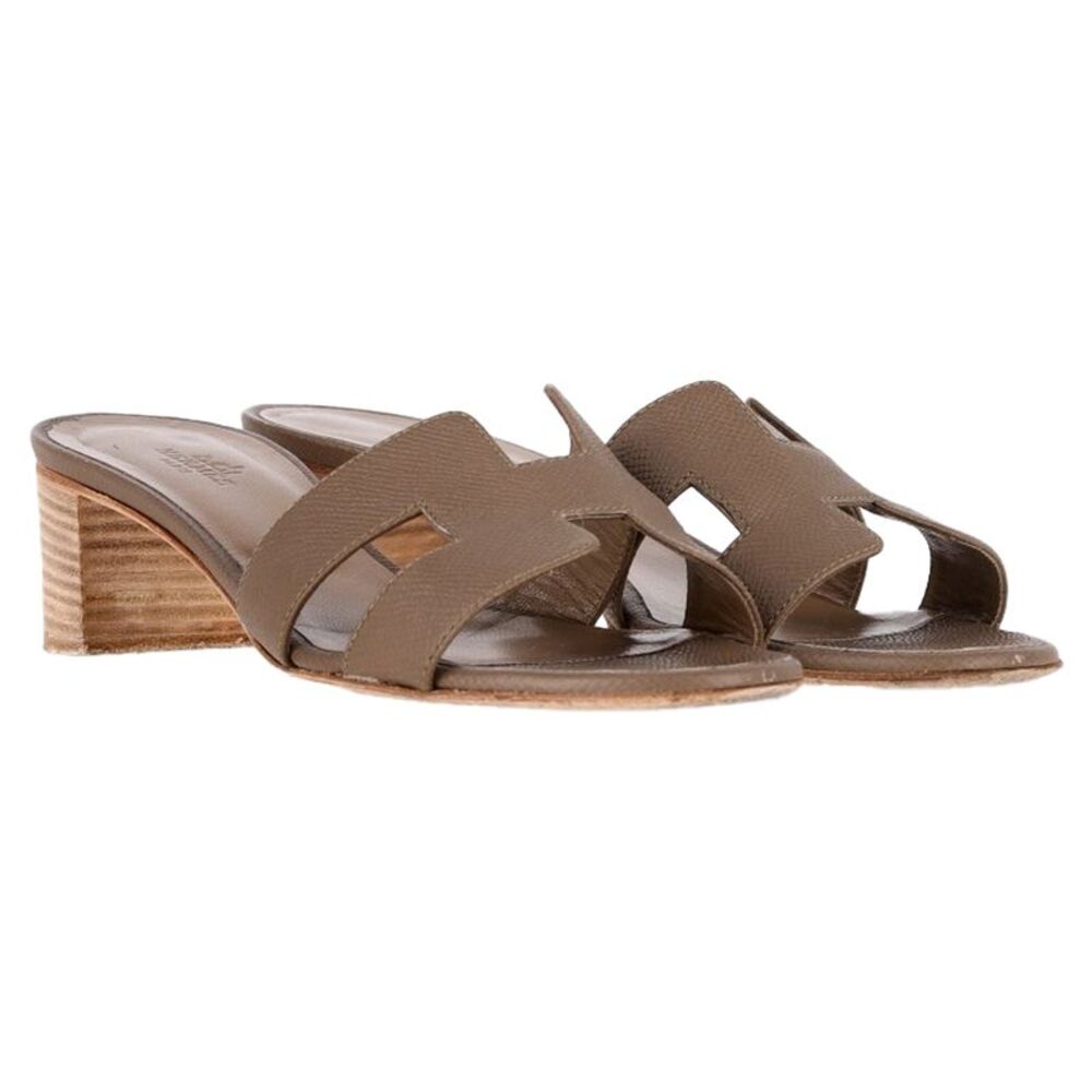 Hermès Oasis Sandals in Brown Leather - Picture 4 of 7